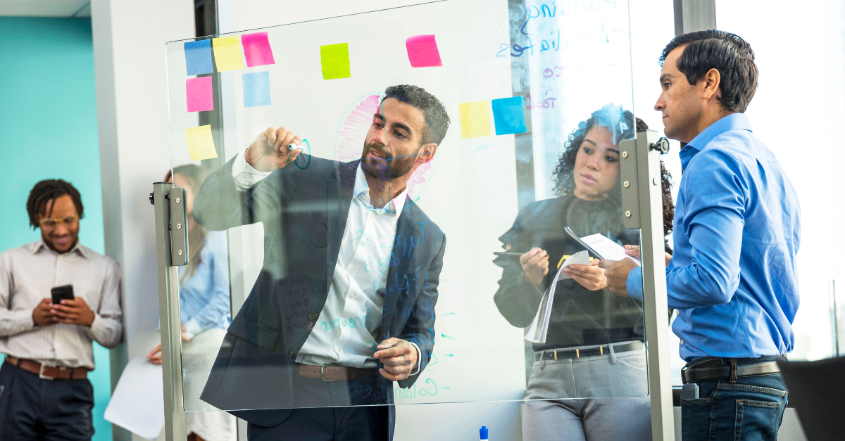 Corporate illustration representing modern B2B thought leadership