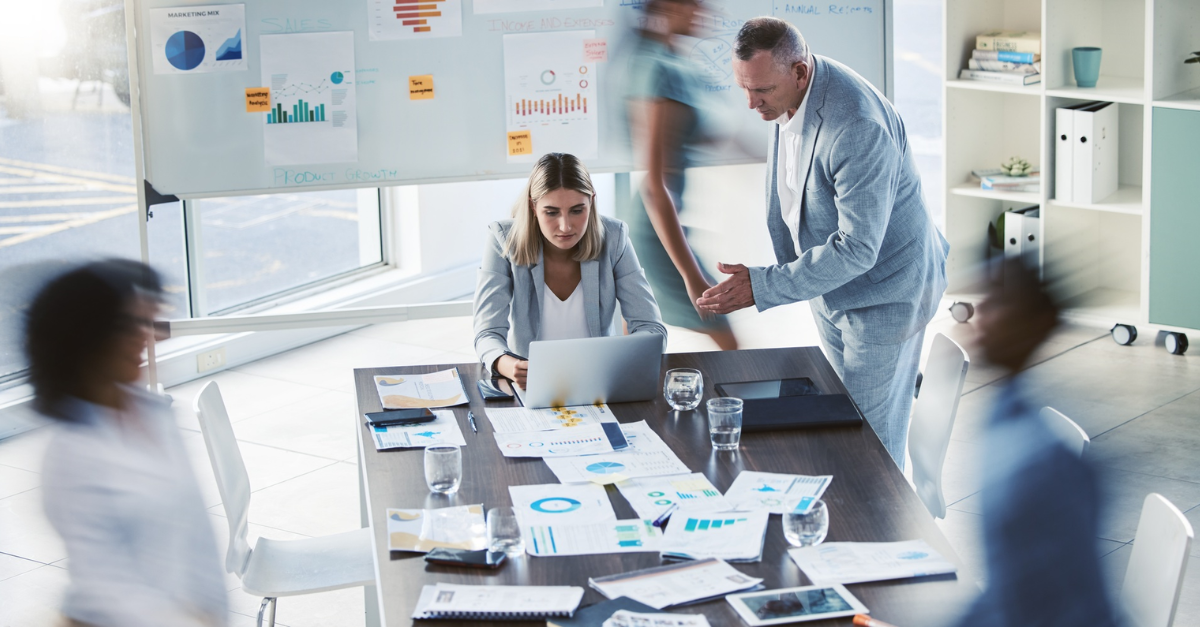 Team reviewing content to avoid over editing in B2B marketing and improve authentic communication